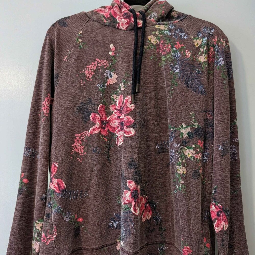 Stitchfix Joules Clothing purple spring floral pullover hoodie sweater
